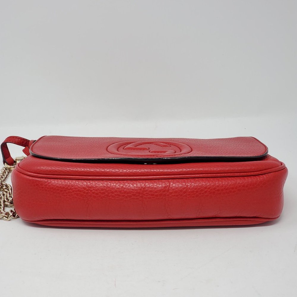 100% Auth Gucci Soho Small Red Crossbody/ClutchBag - Picture 6 of 16